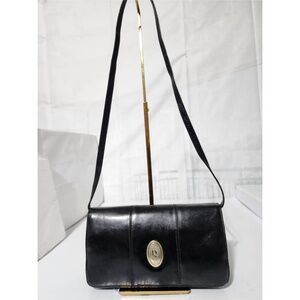 Authentic Christian Dior Vintage Leather Lady Shoulder Bag Black